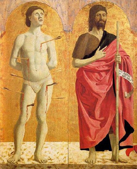 Piero della Francesca Polyptych of the Misericordia: Sts Sebastian and John the Baptist oil painting image